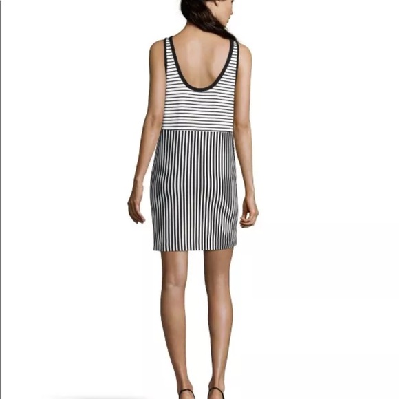 REBECCA MINKOFF tank dress XS Summer jersey striped black white Brady career